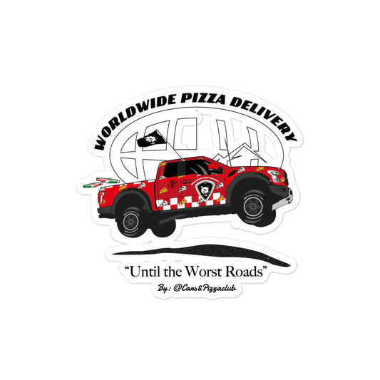 Pegatinas troqueladas Ford F150 Raptor "WorldWide Pizza Delivery"
