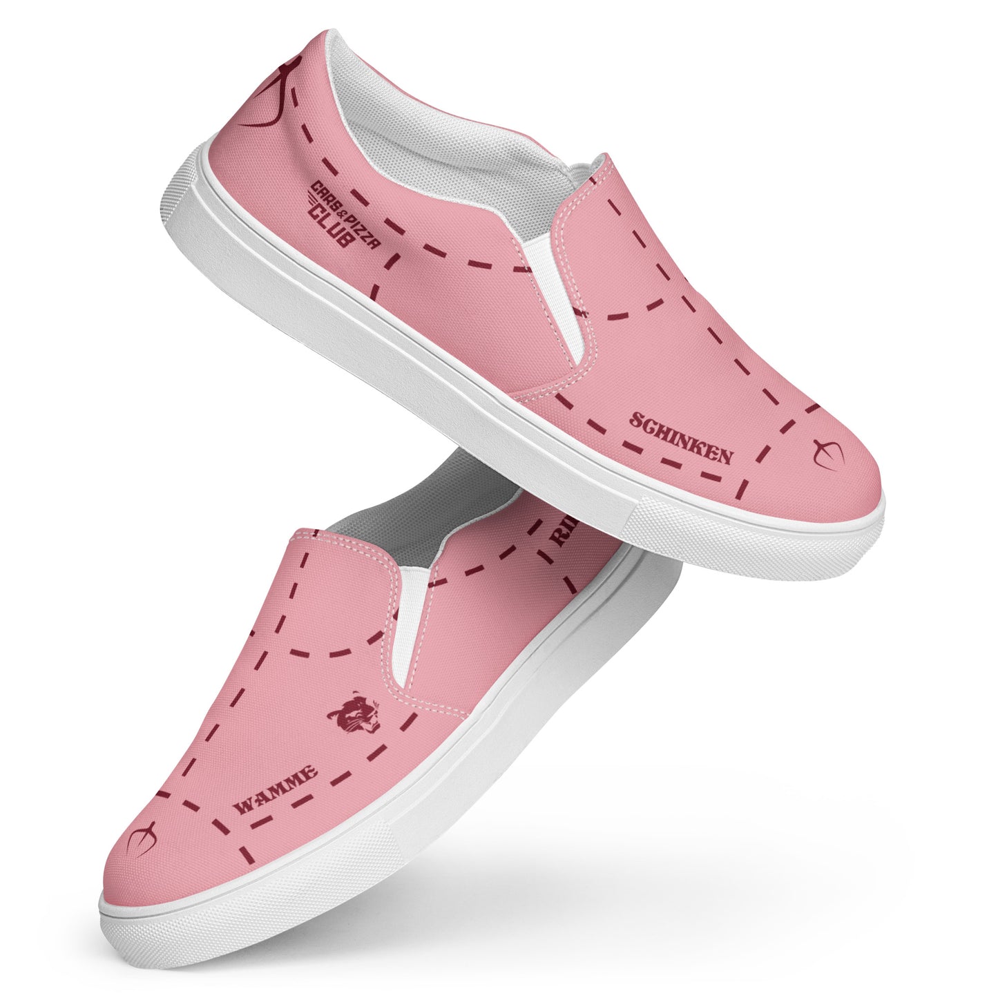 Zapatillas de lona sin cordones unisex Cars&Pizza Club "PinkPig Livery"