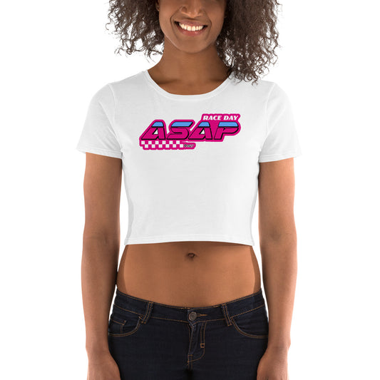 Camiseta Crop Top "Race Day ASAP" Rosa