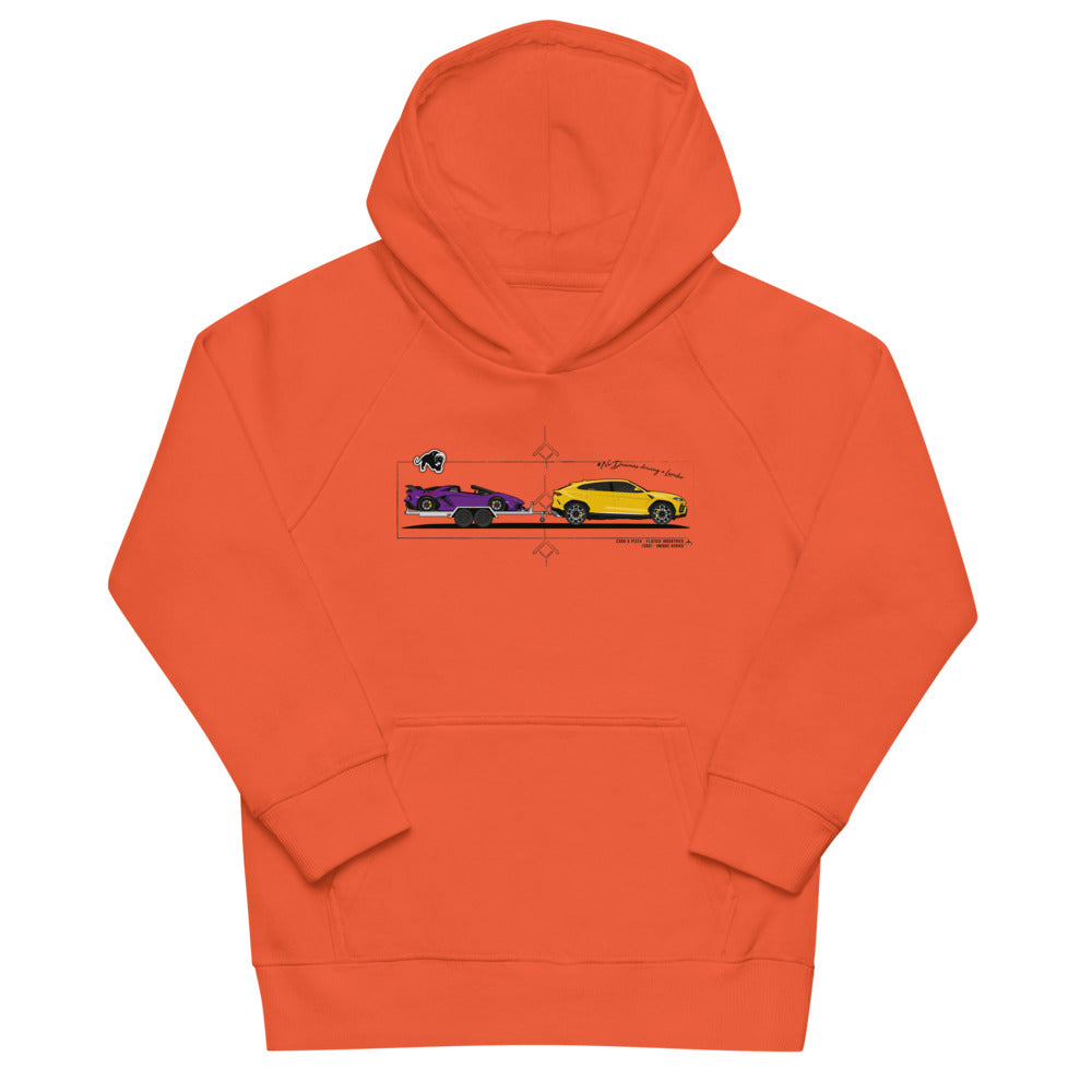 Sudadera con gorro kids unisex Lamborghini Urus & Aventador SVJ "No dramas Driving a Lambo"