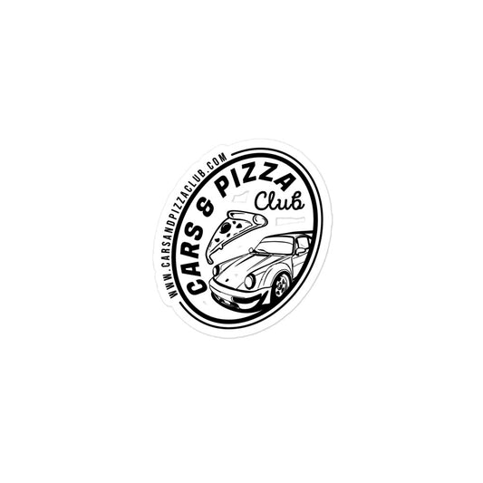 Anti-bubble die-cut sticker Logo Cars&Pizza Club Old