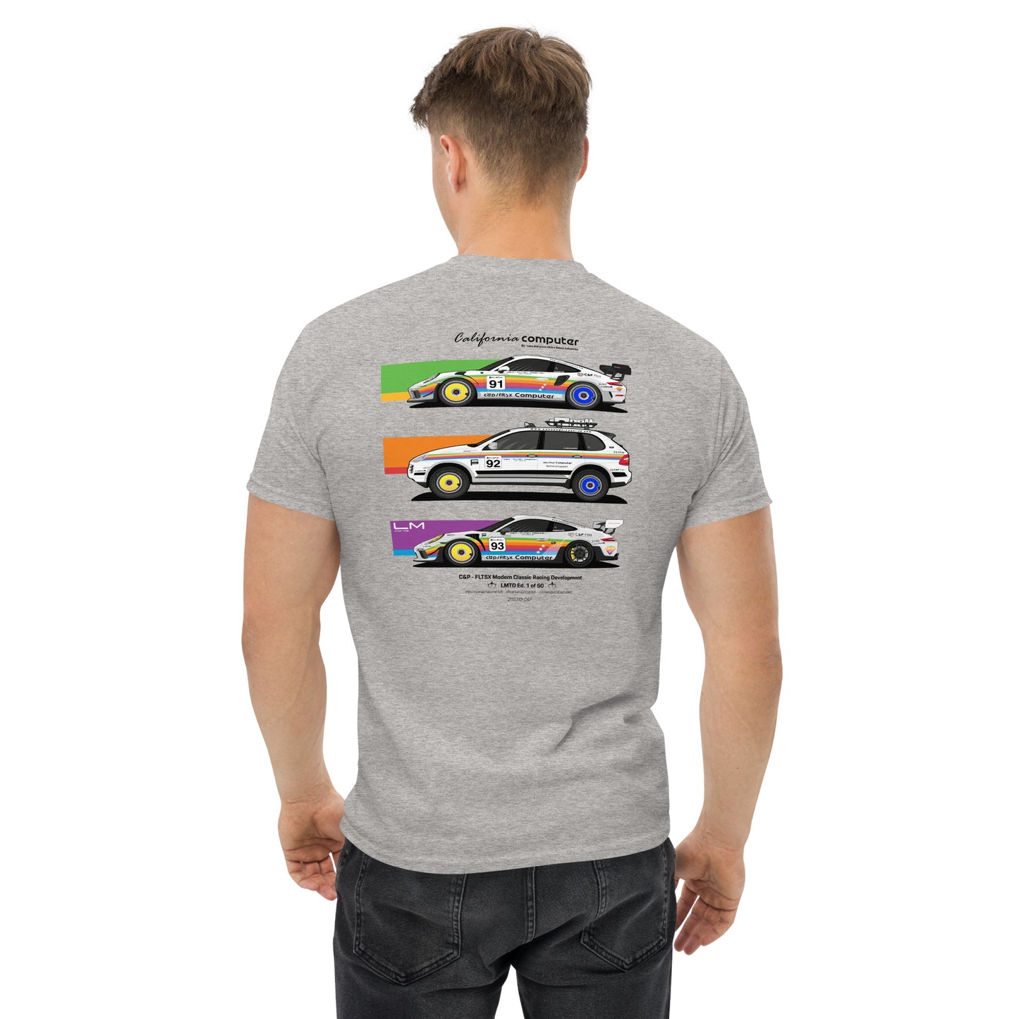 Camiseta unisex Rainbow 955, 911 "Cars&Pizza Edition 1" Exclusive series solo 50 unidades.