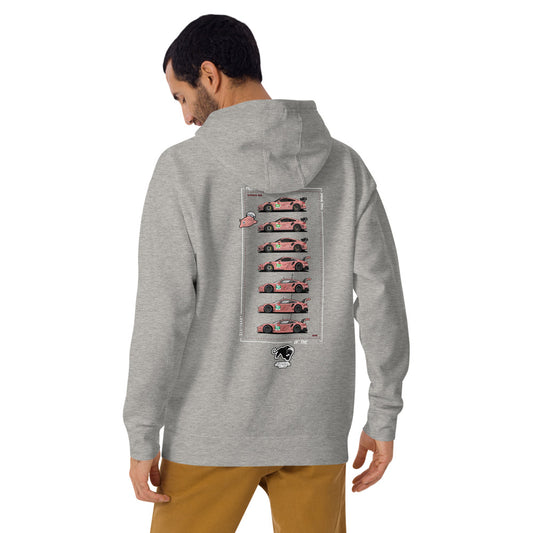 Sudadera con gorro unisex Cars&Pizza Porsche GT3 RS MR PinkPig