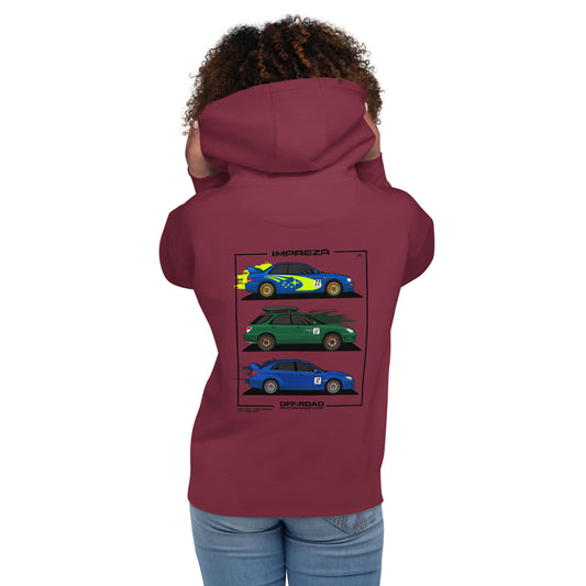 Sudadera con gorro unisex Subaru Impreza Off-Road Performance Cars