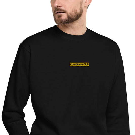 Sudadera bordada unisex Cars&Pizza Club "BoxLogo" Yellow