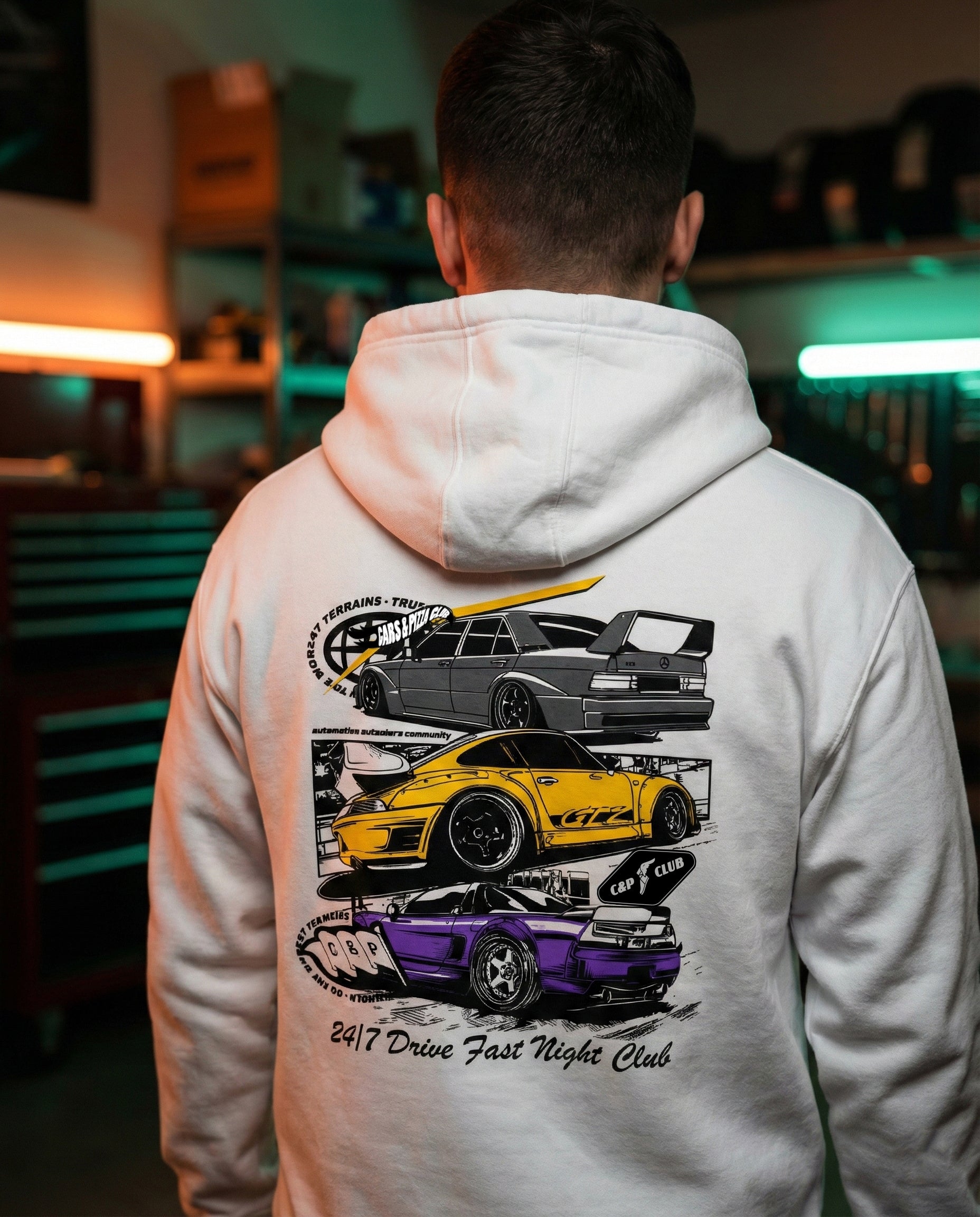 Sudadera con capucha unisex 24/7 DriveFast Night Club