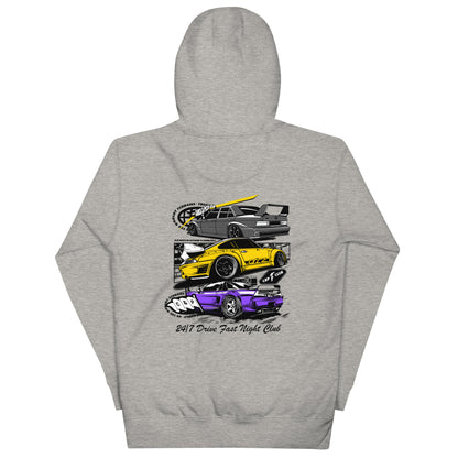 Sudadera con capucha unisex 24/7 DriveFast Night Club