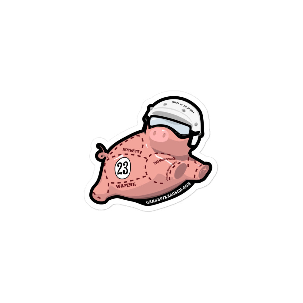 Anti-bubble stickers PinkPig mascot "RacePig"