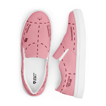 Cars&amp;Pizza Club "PinkPig Livery" unisex slip-on canvas shoes