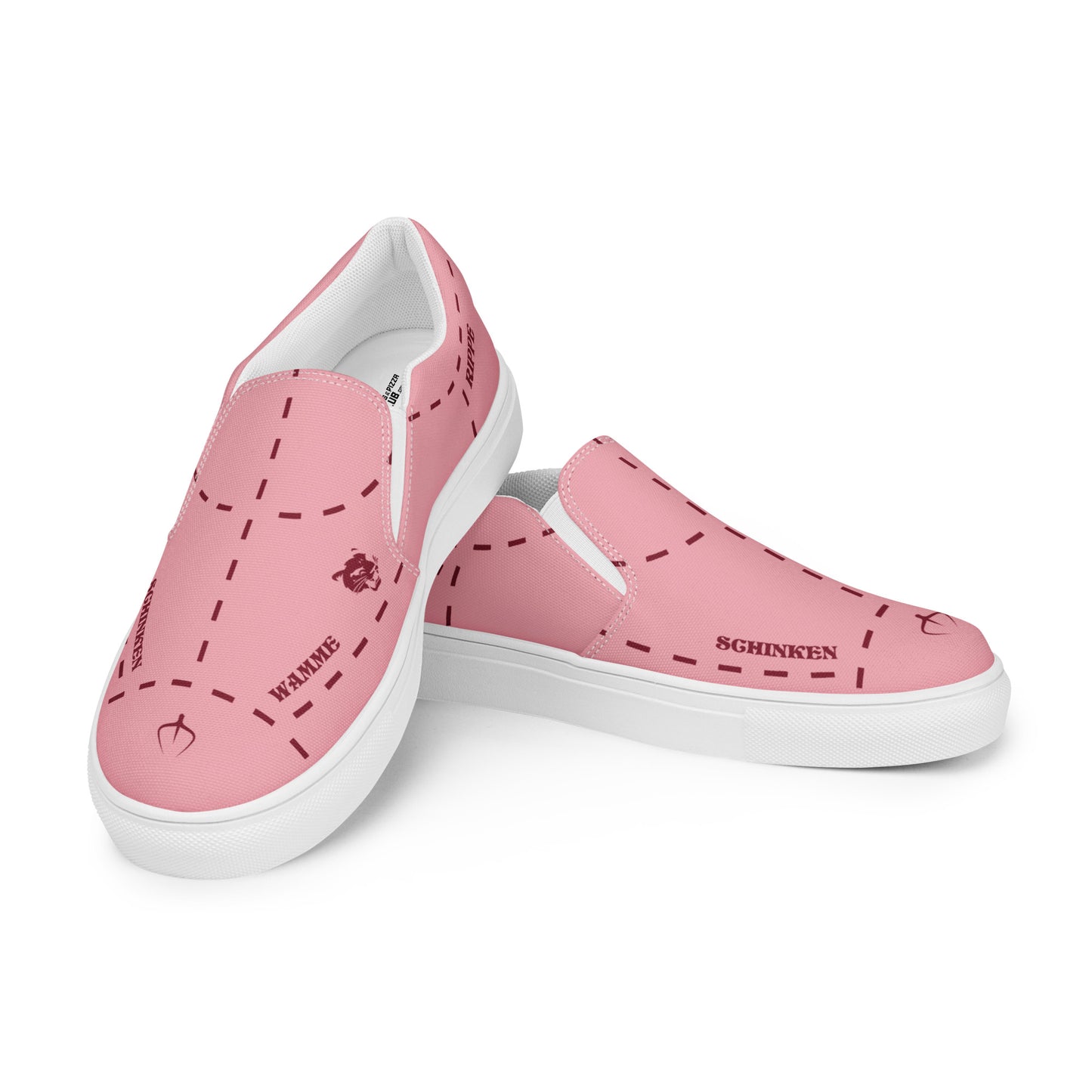 Cars&amp;Pizza Club "PinkPig Livery" unisex slip-on canvas shoes