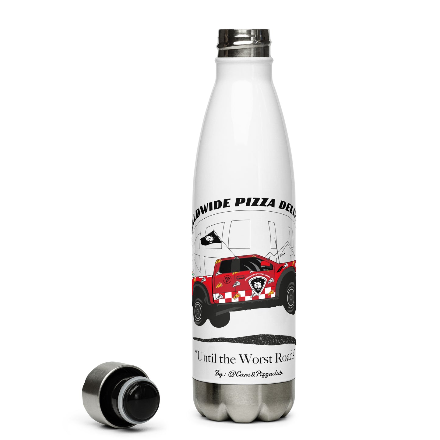 Ford F150 Raptor "WorldWide Pizza Delivery" Stainless Steel Water Bottle