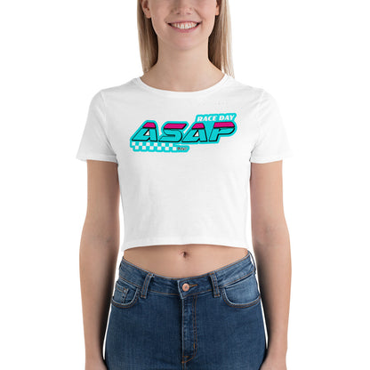 Camiseta Crop Top "Race Day ASAP" Blue