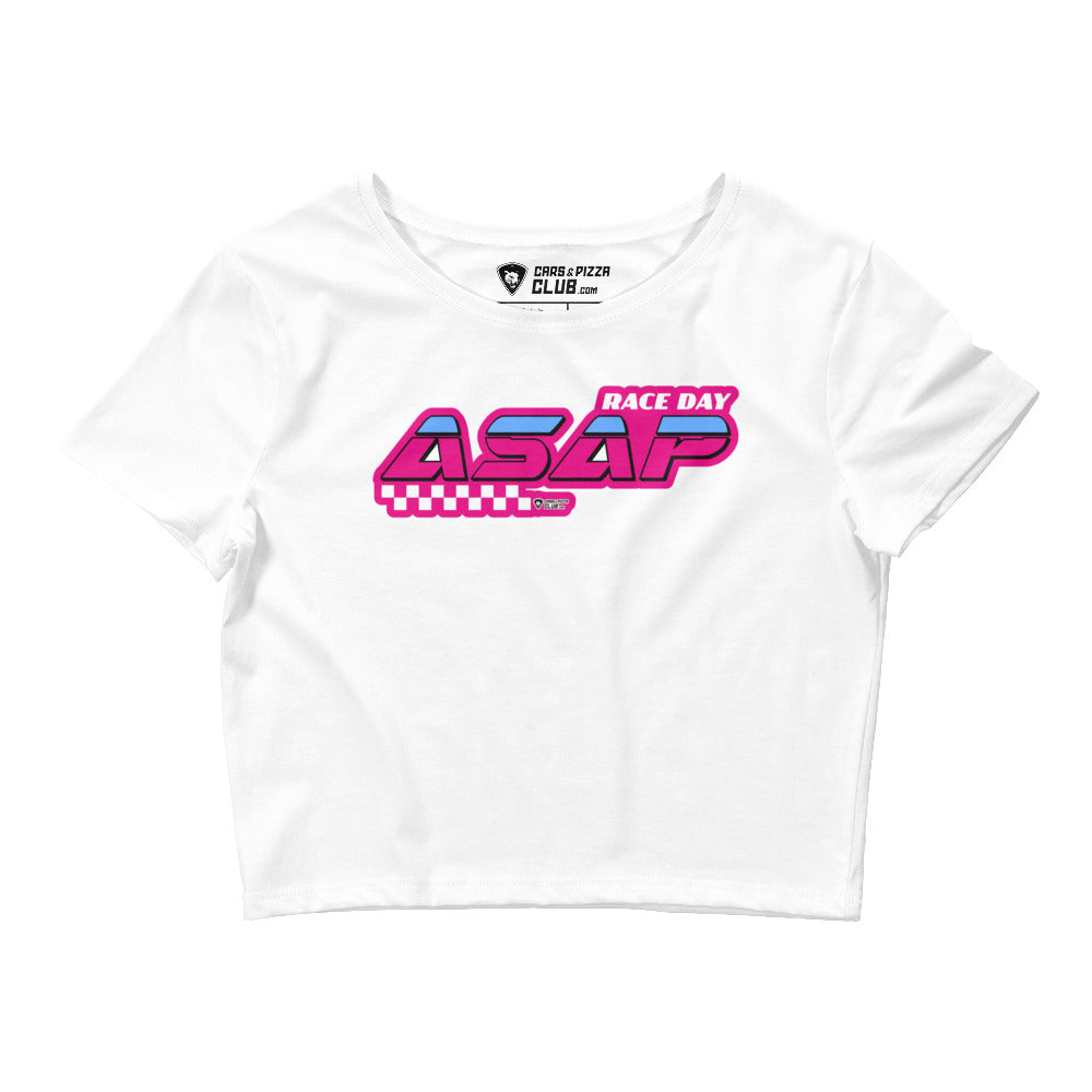 "Race Day ASAP" Pink Crop Top T-shirt