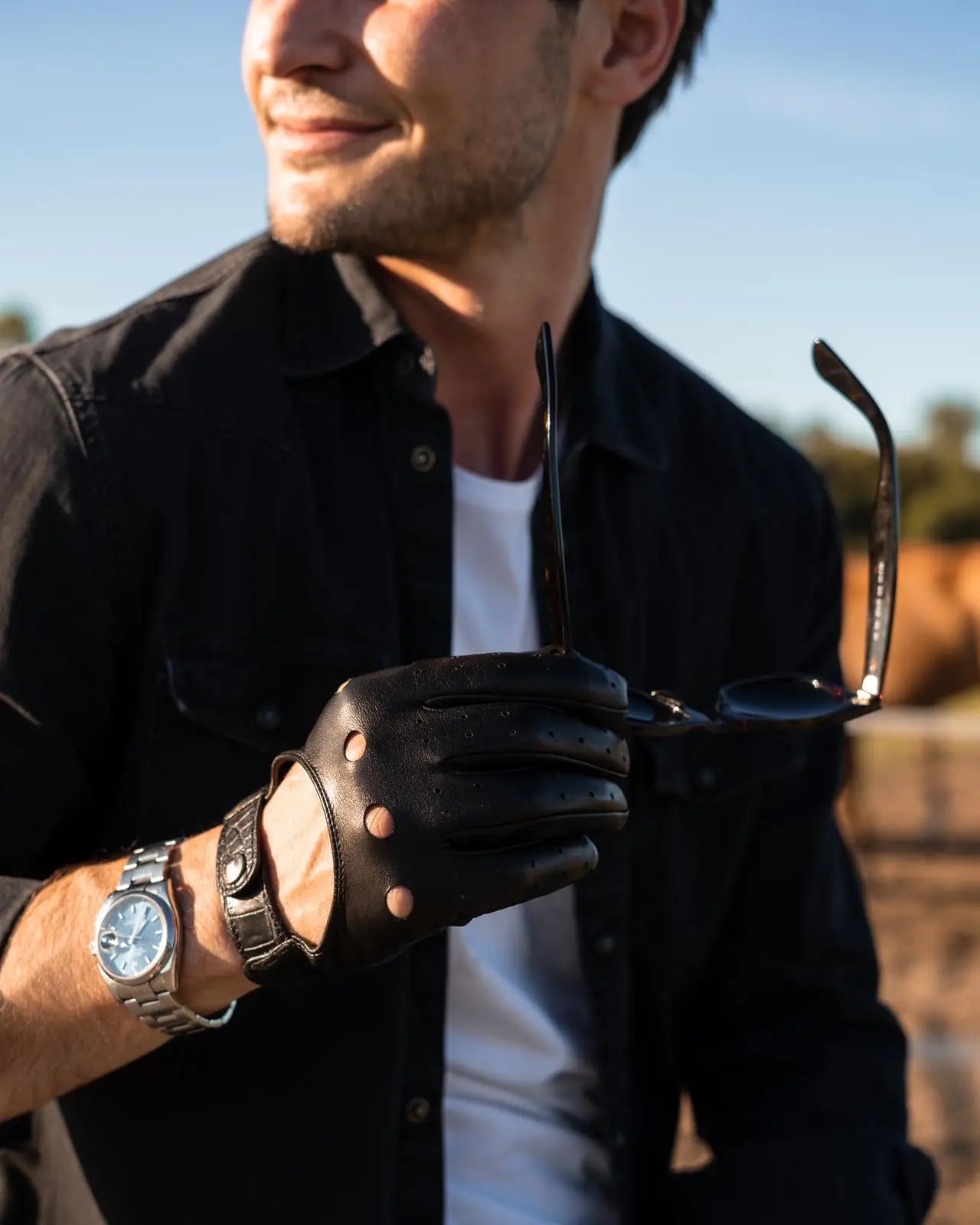 Leather gloves "Drive With Your Heart"