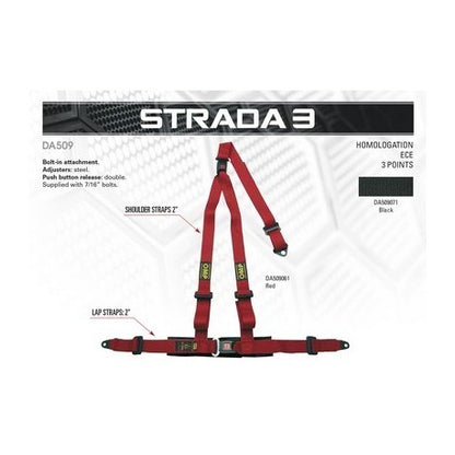 HARNESS 3 POINTS STRADA 3 OMP RED