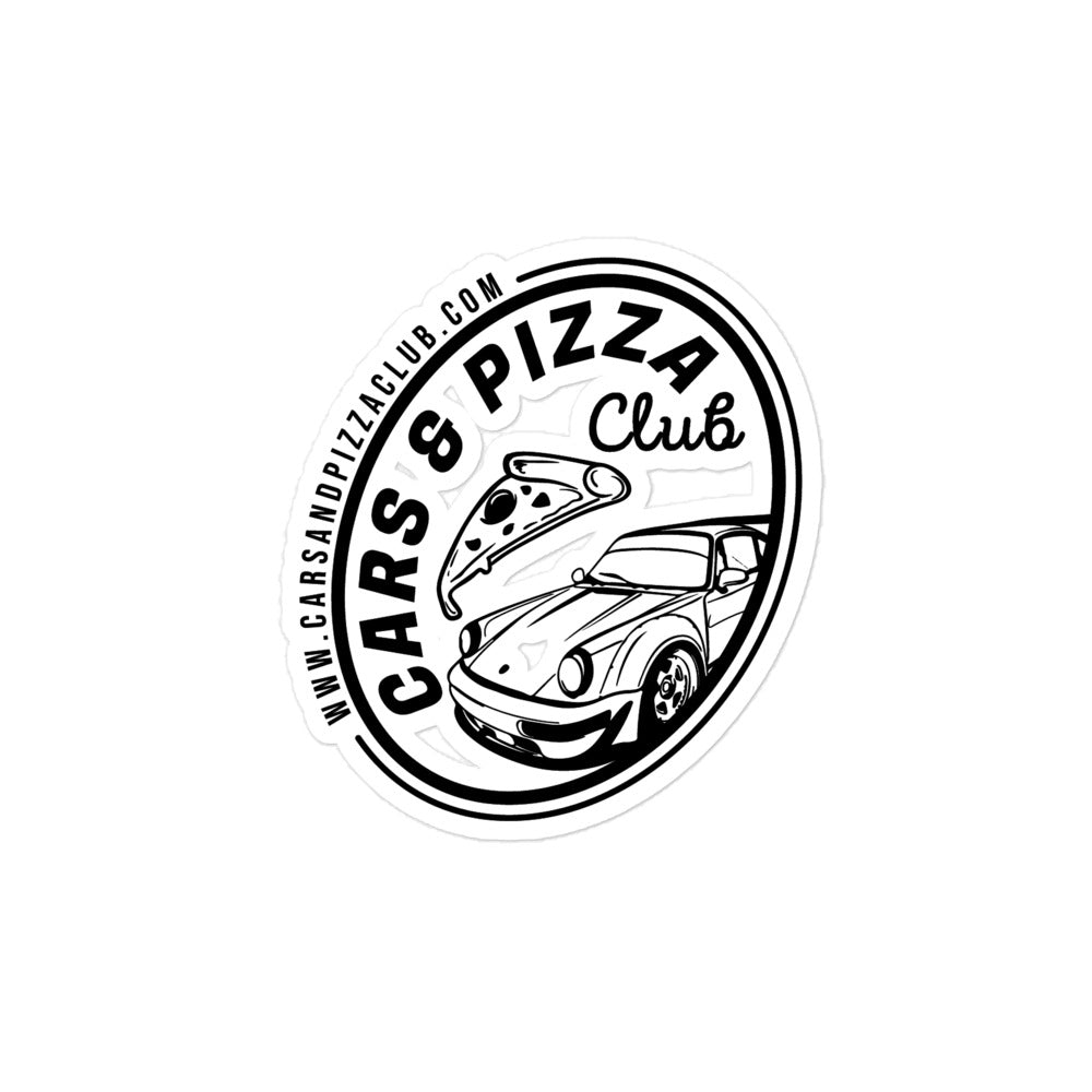 Anti-bubble die-cut sticker Logo Cars&Pizza Club Old