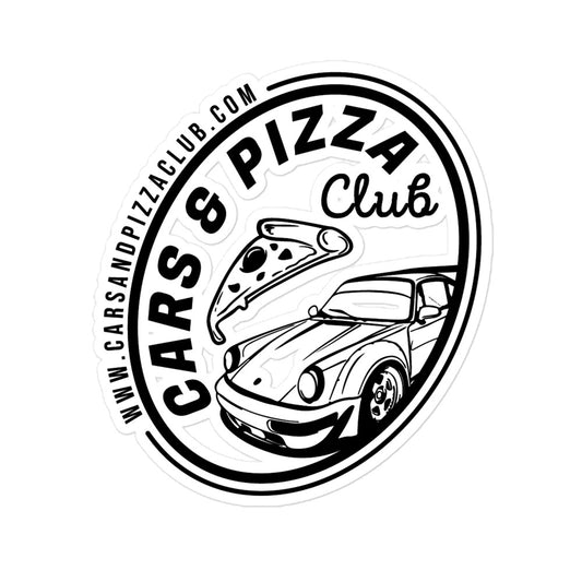 Pegatina Troquelada antiburbujas Logo Cars&Pizza Club Old