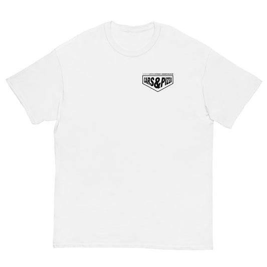 Camiseta unisex Tag "Cars&Pizza Club" Logo White