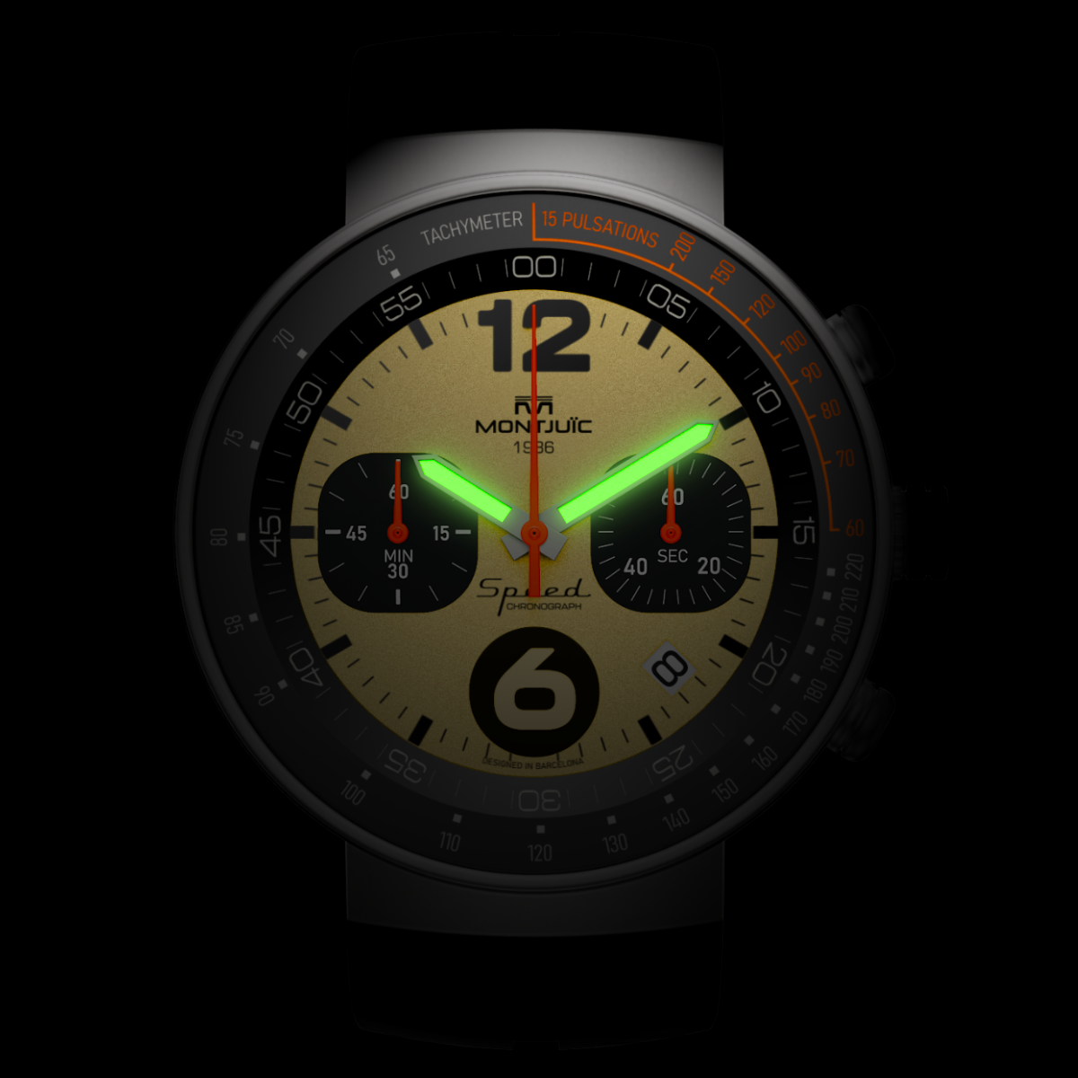 Montjuic Speed ​​Chrono watch Black yellow