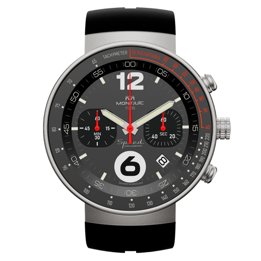 Montjuic Speed ​​Chrono Black watch with Red details