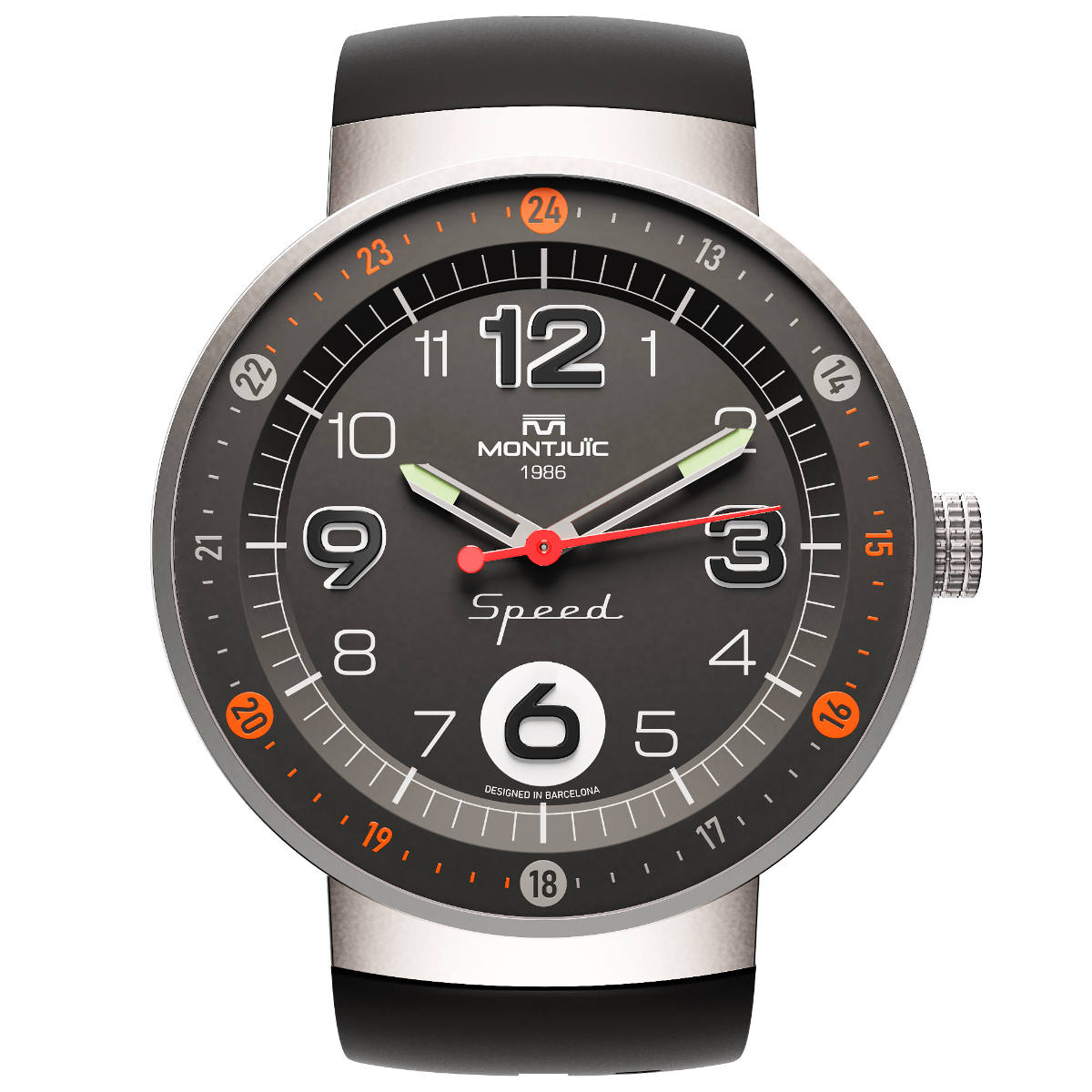 Montjuic Speed ​​Black watch with Orange details