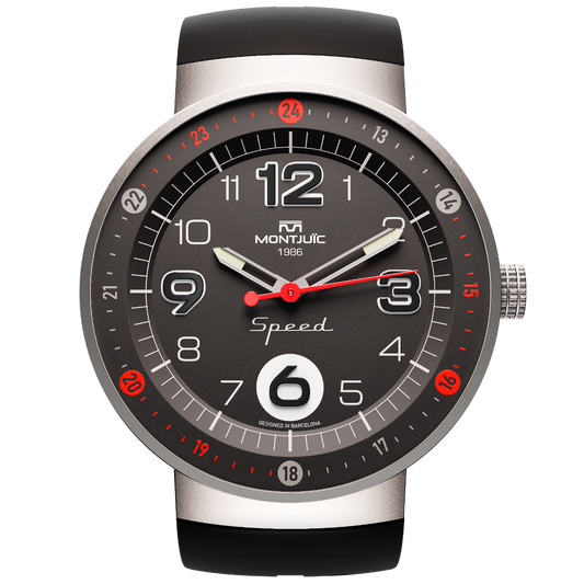 Montjuic Speed ​​Black Watch with Red details