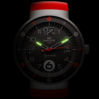 Montjuic Speed ​​Black Watch with Red details