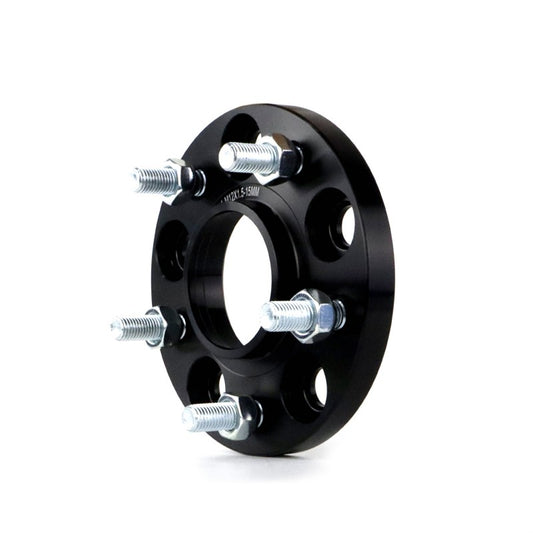 DOUBLE CENTERING/DOUBLE FIXING SPACERS PCD 5X114.3/5X114.3 BUSHING 67.1 WIDTH 15MM M12X1.5 BLACK COLOR