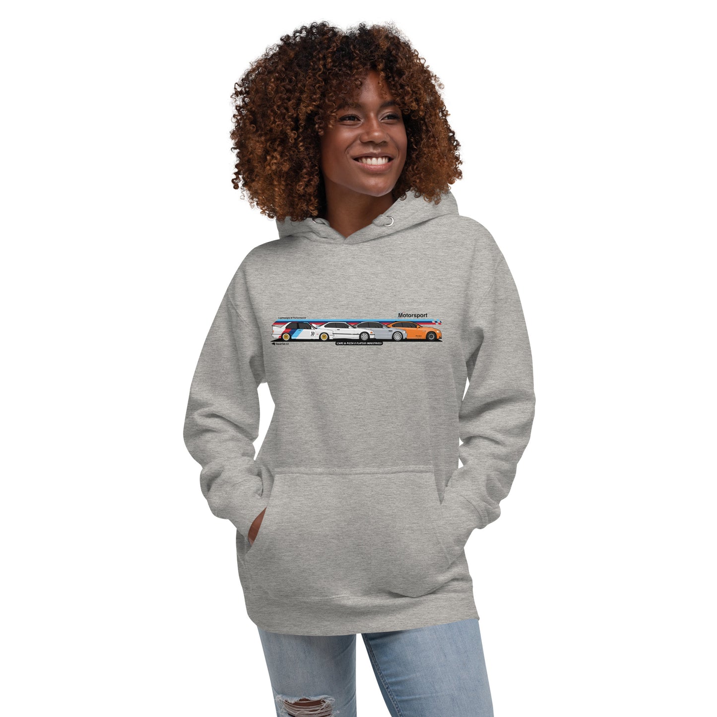 Cars&amp;Pizza BMW M3 "Generation" unisex hooded sweatshirt