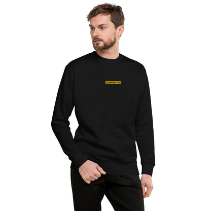 Embroidered unisex sweatshirt Cars&amp;Pizza Club "BoxLogo" Yellow