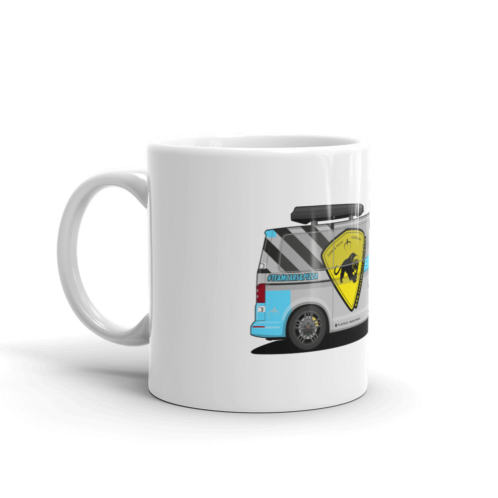 Mug 11oz VW Safety Cars&amp;Pizza x FlatSix Ind